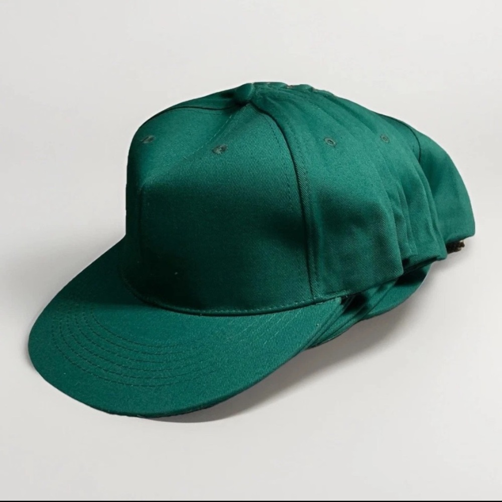 NEW! Lot Of Ten (10) Blank Kelly Green W/ Black Snap Back Baseball Hats